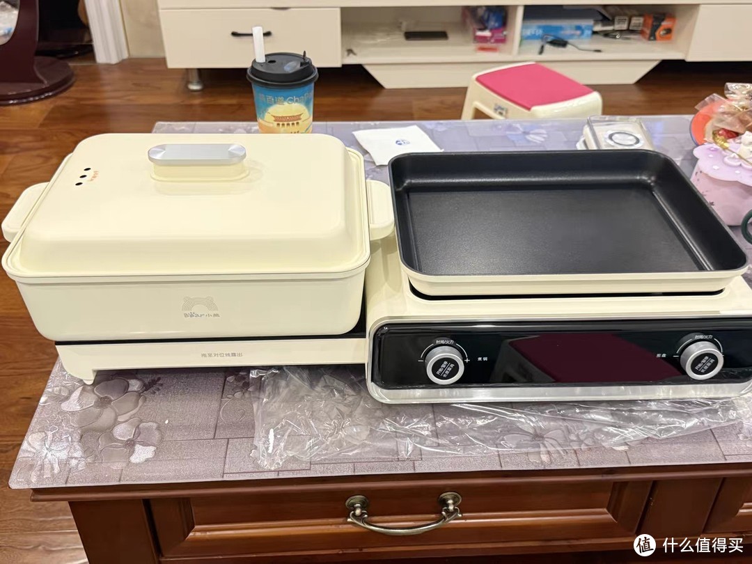 小熊叠叠锅烤涮蒸一体锅家用火锅蒸锅电烧烤炉烤肉盘多功能料理锅