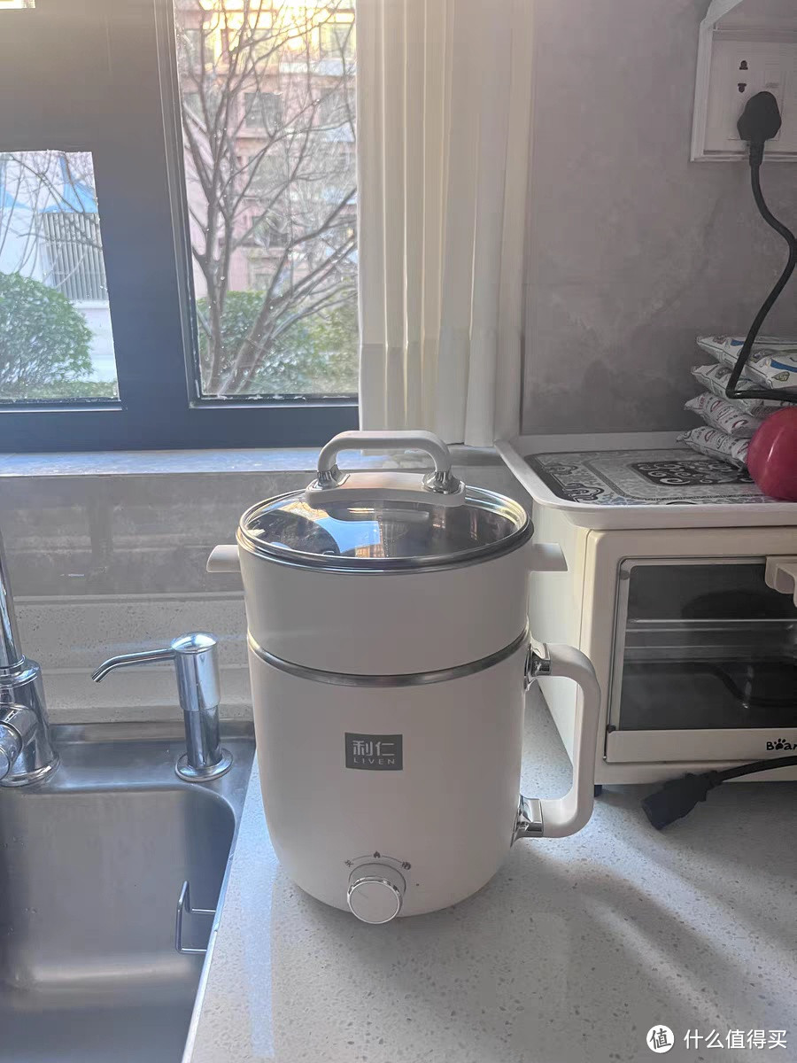 利仁电煮锅不锈钢小型电火锅多功能一体学生宿舍泡面锅家用1-2人