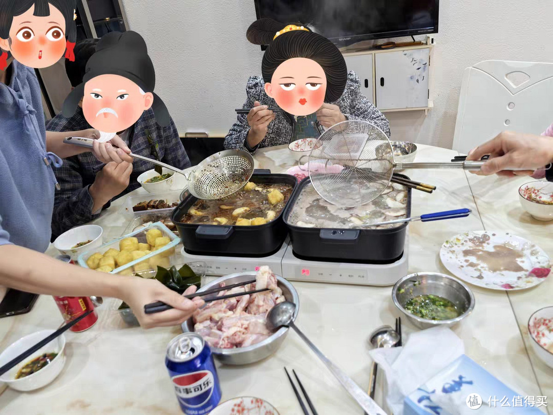 小熊叠叠锅电火锅分体式鸳鸯大容量料理锅家用蒸煮煎烤肉多功能锅